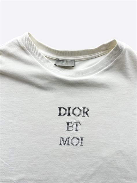 sequin embellished t shirt dior|Dior White Dior Et Moi Sequin Embellished Logo T.